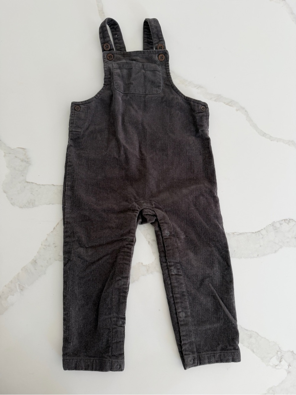 Children's Corduroy Overalls in Charcoal